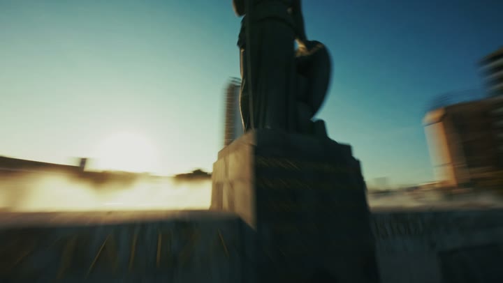 Statue at golden hour