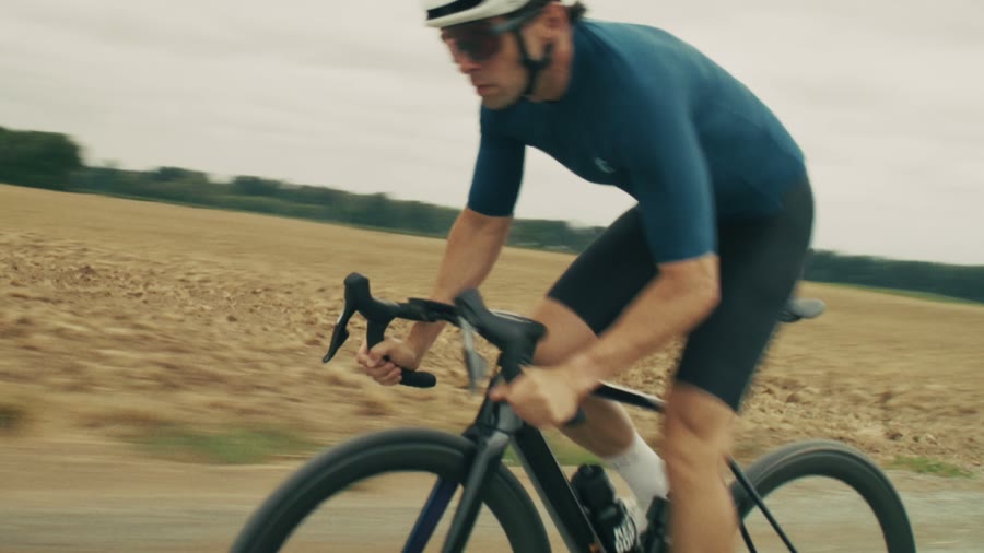 Cyclist at full speed